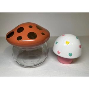Target Bullseye Playground Glass Mushroom Canister Jar Brown + Val Ceramic